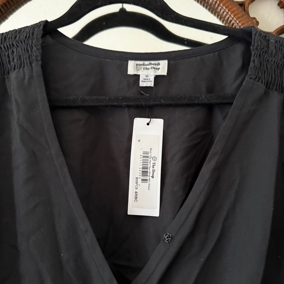 NWT Paola Alberdi and the drop black mini dress puff sleeve faux wrap size M - Picture 5 of 11